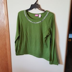 Papagallo Green Embellished Shirt